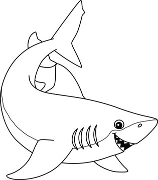 recommend clip art: Lemon Shark Isolated Coloring Page for Kids