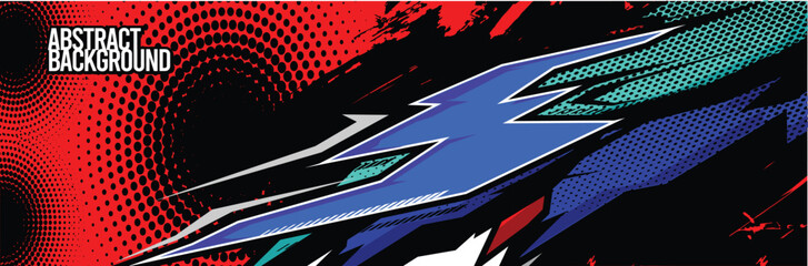 Branding Car Decal Wrap Design. Abstract Striped Racing Background Kit for Vehicles - Vector Graphics