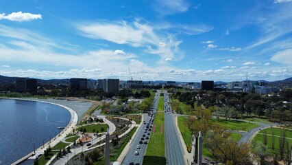 Commonwealth avenue in the middle of Canberra city of Australian Capital Territory