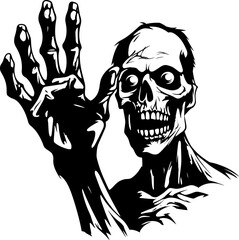 Sinister Embrace Symbolic Zombie Hands Icon Rotting Reaching Logo Design Featuring Zombie Hands
