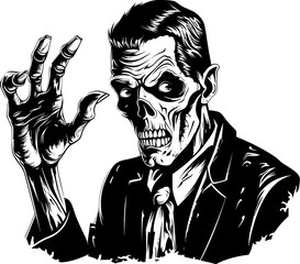 Ghoulish Grasp Logo Design Featuring Zombie Hands Corpses Claws Vector Icon of Zombie Hands
