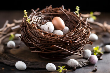 Chocolate Nest, Adorable and sweet Easter treat made with chocolate and edible decoration