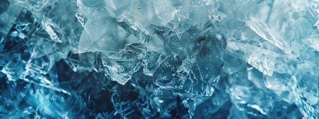 Crystalized ice texture, smooth cracks background, light icy white and blue ight tones