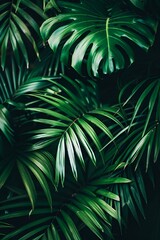 AI generated illustration of a tropical dark-colored foliage in the image