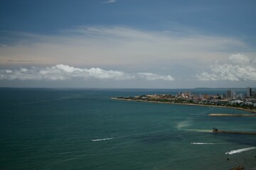 Beautiful shot of a city on a peninsula