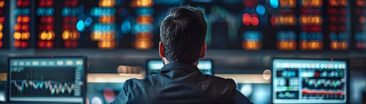 A duplicitous trader manipulating stock prices with insider information, in a hightech, secretive setup