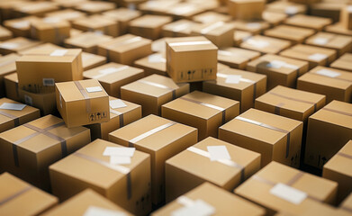 Retail Logistics: Cardboard Box Storage for Online Shopping - 785167187