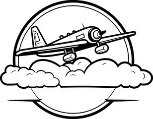 Doodle Airways Whimsical Plane Icon Flying Doodles Sketchy Aircraft Emblem