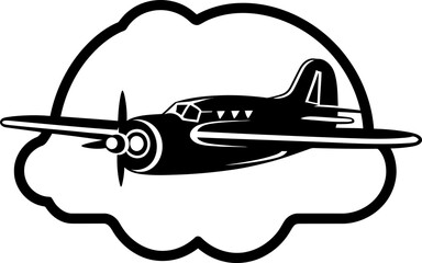 Sky Sketch Doodled Aircraft Emblem Whimsy Wings Hand drawn Airplane Symbol