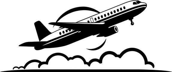 Doodle Flight Path Whimsical Plane Symbol Scribbled Skies Sketchy Aircraft Emblem