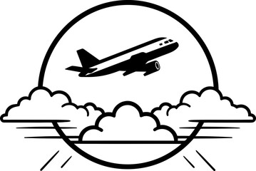 Sky Sketch Doodled Aircraft Icon Scribble Soar Whimsical Flight Design