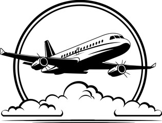 Doodle Wings Sketchy Air Travel Emblem Flight Sketch Playful Plane Symbol