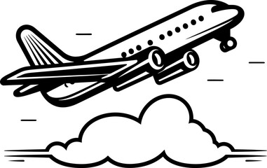 Flight Sketch Playful Plane Symbol Doodle Glide Whimsical Aircraft Illustration