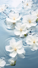 Obraz na płótnie Canvas White flowers on water. Natural concept.