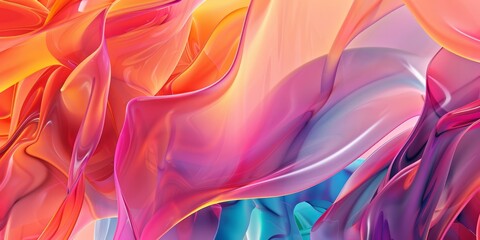 Abstract colorful digital art with fluid shapes