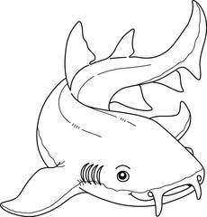 Nurse Shark Isolated Coloring Page for Kids