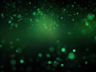 Obraz na płótnie Canvas Green abstract glowing bokeh lights on a black background with space for text or product display. Vector illustration