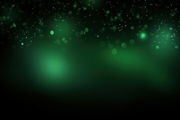 Green abstract glowing bokeh lights on a black background with space for text or product display. Vector illustration