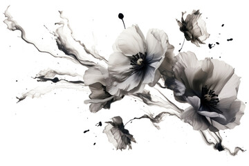 PNG Ink flowers drawing sketch petal - obrazy, fototapety, plakaty