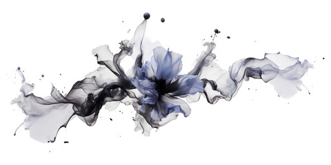 PNG Ink petals white background splattered creativity