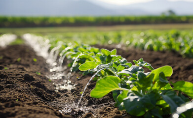 Field Irrigation for Lush Plants and Vegetables