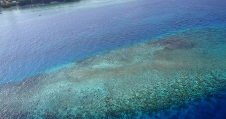 Beautiful view of a calm blue sea on sunny day in Asia