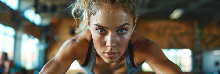 Fototapeta na wymiar Explosive High Intensity Interval Training HIIT Session A Captivating Portrait of Unwavering Determination and Unbreakable Strength