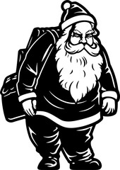 Dreary Father Christmas Tote Toting Logo Weary Santa Fatigued Shoulder Icon