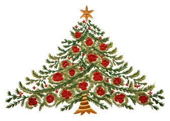 PNG Christmas tree embroidery pattern