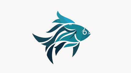 Fish logo with line and abstract design concept vector