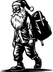 Worn Out Father Christmas Shoulder Bag Emblem Overworked Claus Sack bearing Logo