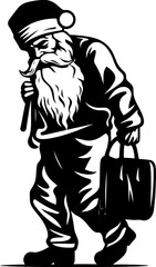 Dreary Santa Fatigued Shoulder Logo Weary Kris Kringle Laden Bag Icon