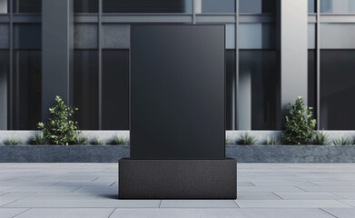 Bold Branding: Black Square Signboard Mockup for Dynamic Presentations - 785175721