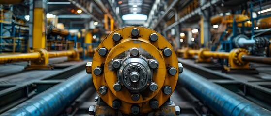 Fototapeta premium Industrial Symphony: Valves and Pipelines. Concept Industrial Symphony, Valves, Pipelines, Manufacturing Processes