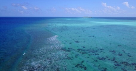 Aerial view of beautiful turquoise ocean