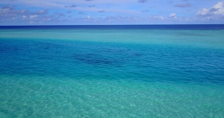 Beautiful shot of turquoise sea under cloudy sky in the Maldives