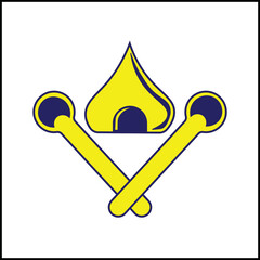 vector illustration design of a drum beater and a mosque dome in yellow and blue in a simple style. suitable for logos, icons, posters, advertisements, banners, companies, t-shirt designs, stickers.