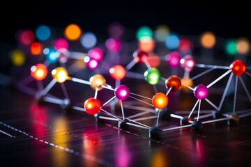 Conceptual abstraction of connectivity and unity depicted through a mosaic of interlocking geometric shapes against a cosmic