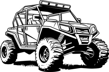 Trail Blazer Off Road Vehicle Icon Wilderness Wanderer UTV Logo Vector