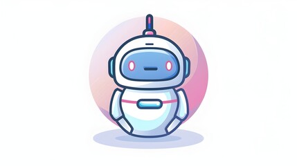 Obraz premium Cute and Friendly Chatbot Robot Icon for Digital Assistants and Mobile Apps