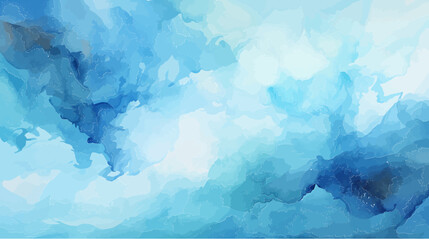 Pastel Blue Watercolor Background: Tranquil and Serene - obrazy, fototapety, plakaty