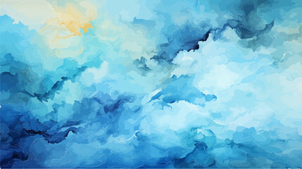 Pastel Blue Watercolor Background: Tranquil and Serene - obrazy, fototapety, plakaty