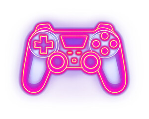 Obraz premium PNG Game icon neon purple pink