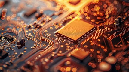 Abstract Macro: A close-up photo of a circuit board