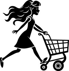 Trendy Trekker Fashionable Cart Icon Urban Chic Cruiser Shopping Trolley Vector