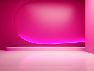 magenta abstract background vector, empty room interior with gradient corner in a color for product presentation platform