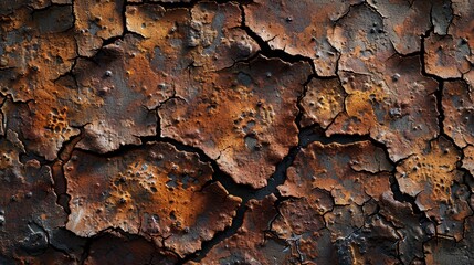 Abstract Macro: An extreme close-up of a rusty metal surface