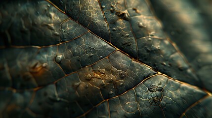 Close-up Leaves: A photo capturing the play of light and shadow on a leaf