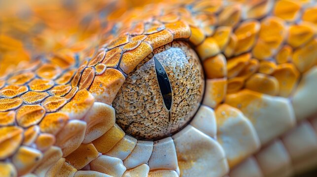 Eyes and Wildlife: A captivating macro close-up photo of a snakes eye