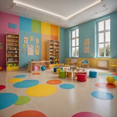 Fototapeta na wymiar Kindergarten Immobilie. Generative AI Technologie